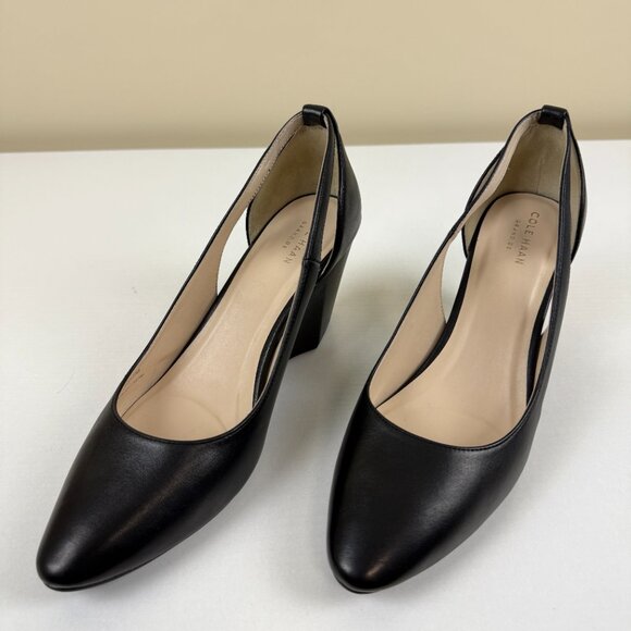 Cole Haan Grand OS Cutout Wedge Pump Black Leather - Picture 2 of 11